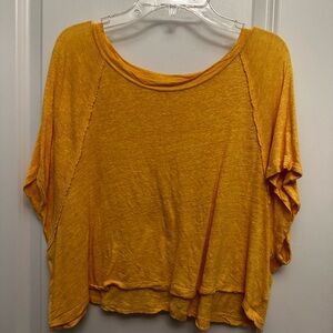 We The Free Mustard Yellow Crop Top